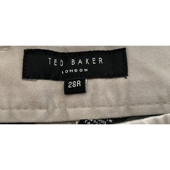 TED BAKER London Chinos Pants Cotton Blend Pants in Light Gray/Beige Size 28R - Picture 9 of 11